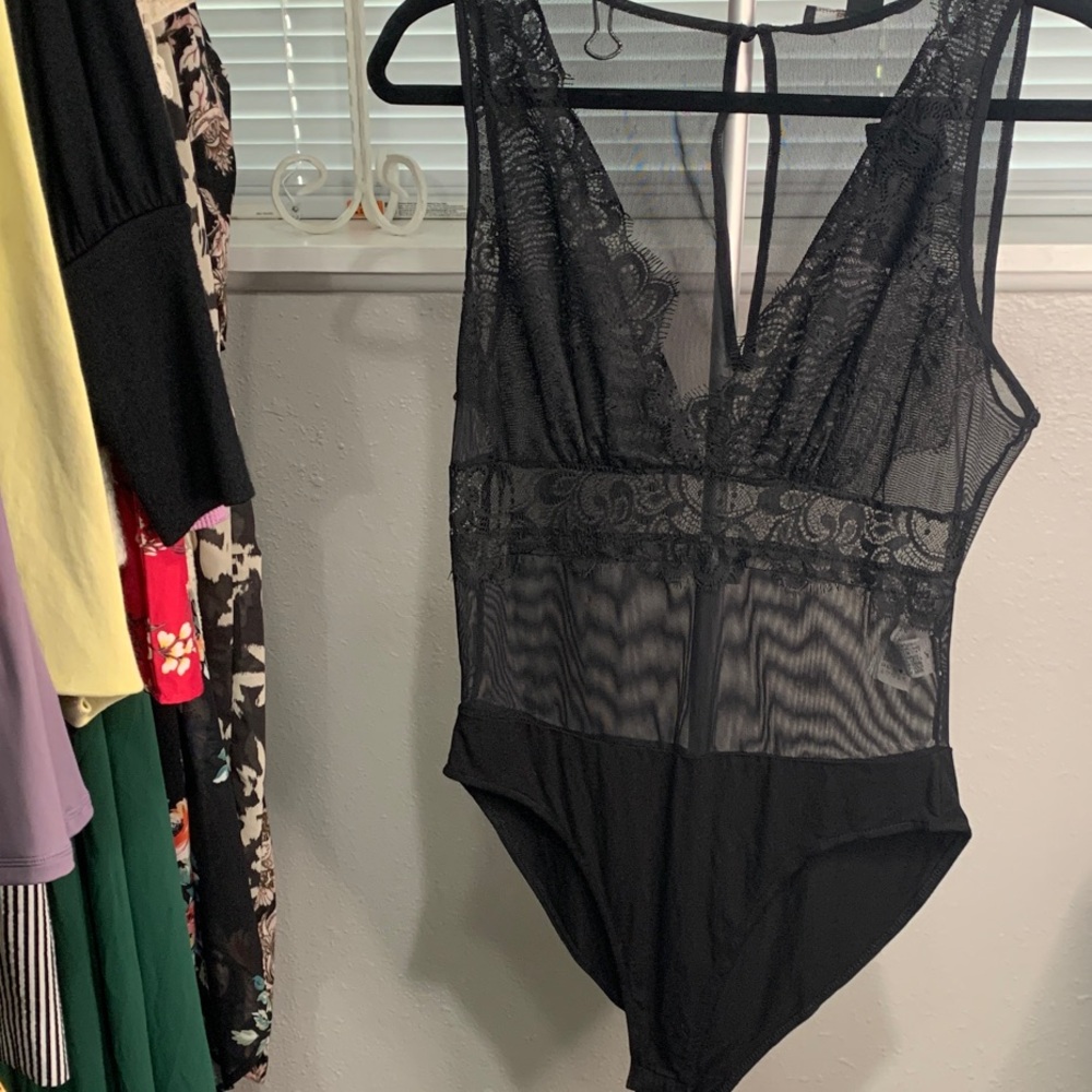 Forever 21 Black Lace Bodysuit